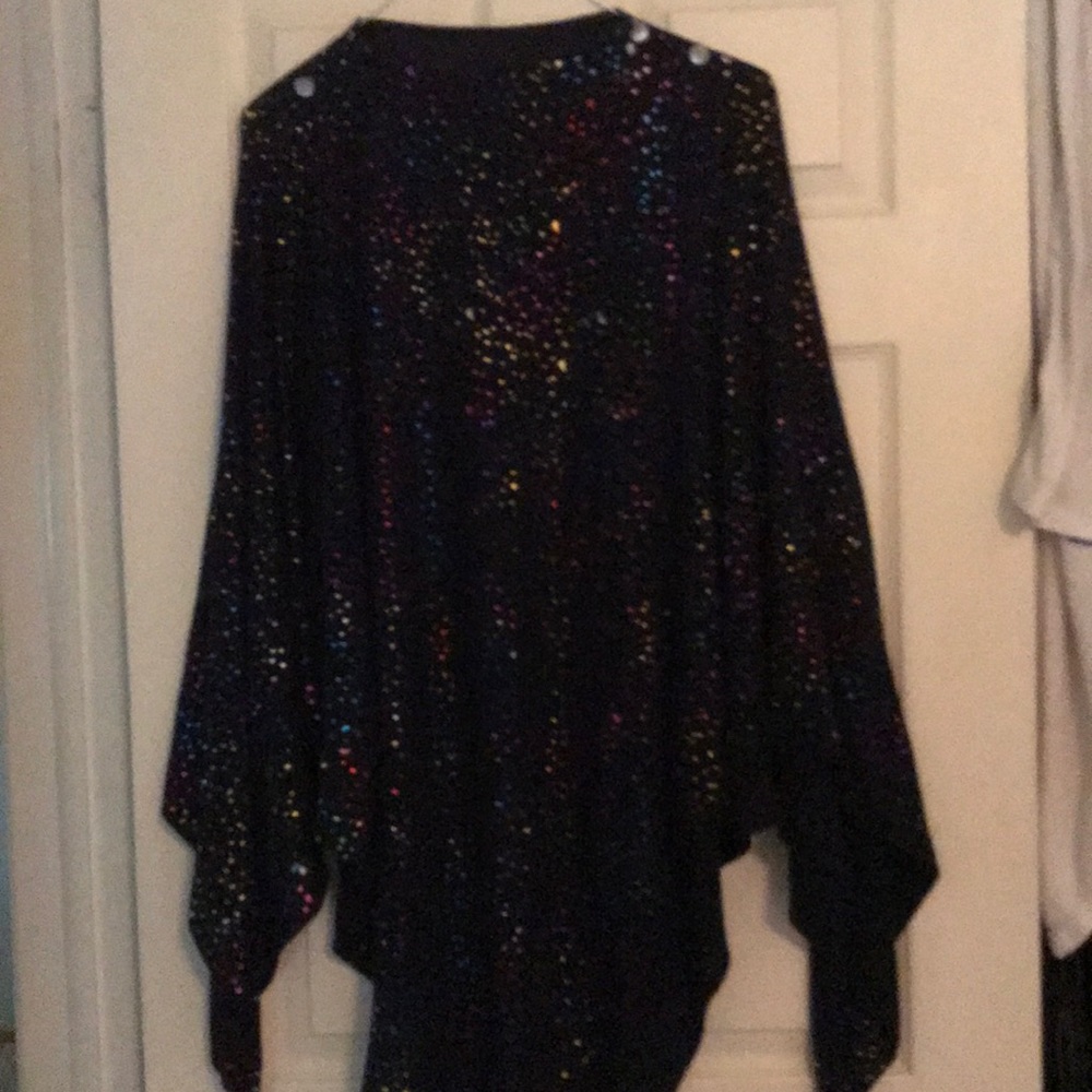 Black freckled poncho